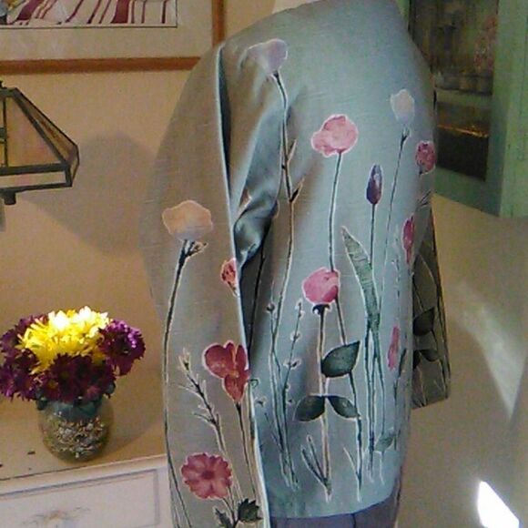 Coldwater Creek Cotton/Flax Floral Jacket - Picture 4 of 9